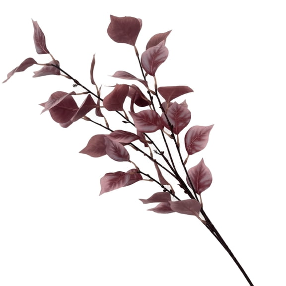 Artificial Red Bodhi Leaf Branch for Home Decor - Silk & Plastic Foliage with Wire Stem for Vase Arrangements