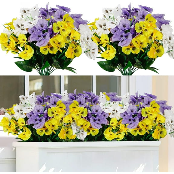 Artificial Red Geranium Silk Flowers Outdoor Plant Bush 2 Bundles Faux Flowers Geraniums for Outdoors Floral Home Decor Indoor Garden Patio Vase Grave Cemetary Table Centerpieces Decor