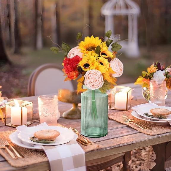 Artificial Red Maple Leaf Branch | Lifelike Decorative Plastic Plant | Realistic Fall Foliage Accent for Indoor Garden Courtyard Landscaping | Flexible Durable Stems | 17in | 1 Piece Multicolor