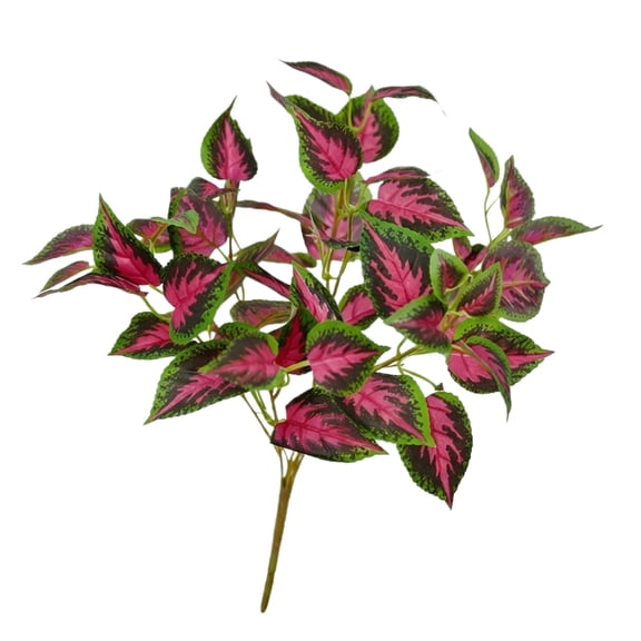 Artificial Red Perilla Flowers Stems, Faux Shiso Silk Plant Foliage 20 Inch Realistic Fake Greenery Bunches for Home Wedding Outdoor Garden Floral Arrangement, Color