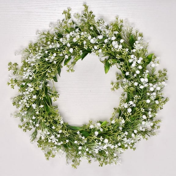 15.7" Realistic Red Rose & Eucalyptus Wreath – Faux Floral Wreath for Front Door, Wall, Window, Home Decor, Wedding & Holiday Decoration