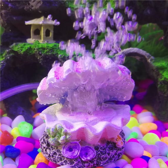 Artificial Resin Decoration Fish Tank Ornaments Pearl Shell Aquarium Landscape Decoration Oxygen Pump Air Bubble Stone Resin Air Bubble Maker Stone Oxygen Pump
