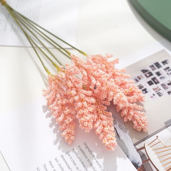Artificial Rice Ear Bouquet - Fake Wheat Stems for Vase Decor, Small Fresh Plastic Floral Arrangement Photography Props, Home Décor Dried Flower Alternative