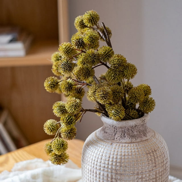 Artificial Ricinus Stem in Yellow 15" Tall