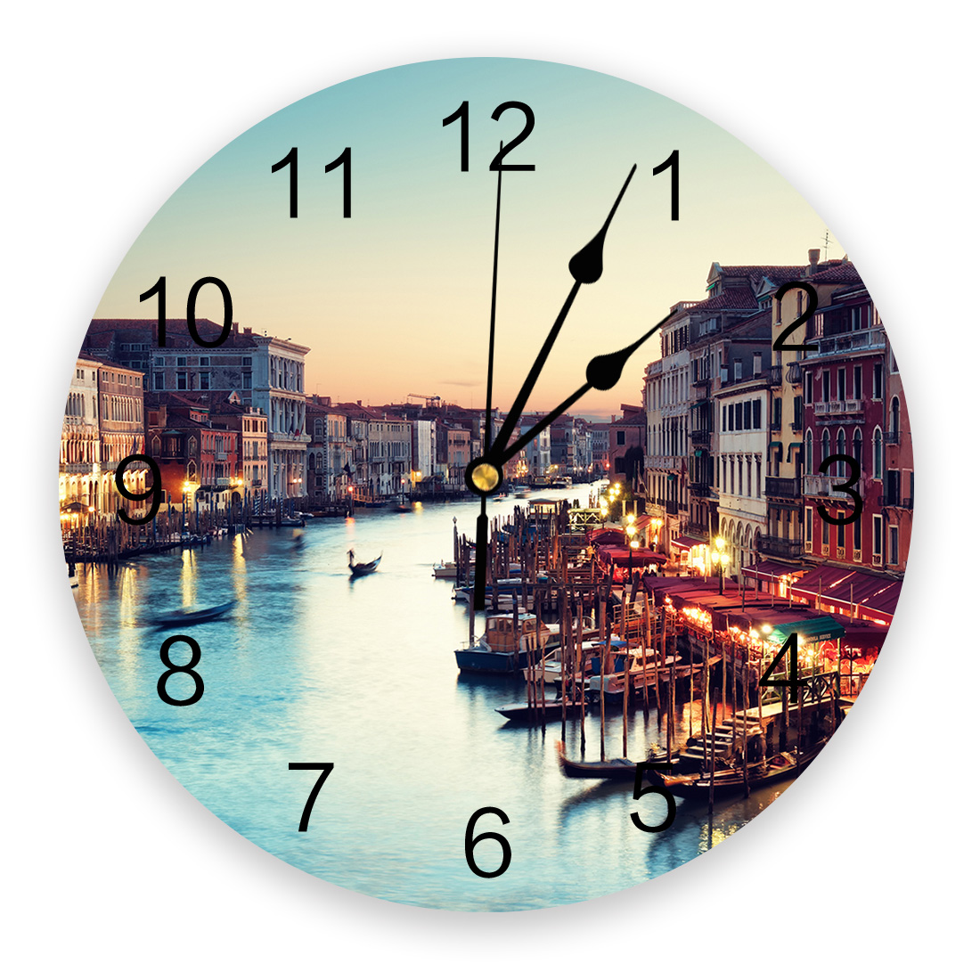 Artificial River Boat House Building Wall Clocks Silent Home Cafe ...