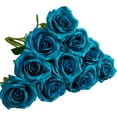 thumbnail image 1 of Artificial Rose 10pcs Open Flower Bouquet Faux Rose Stems for Wedding Arrangement, Bridal Bouquet, Centerpiece, Fake Faux Silk Flowers, 1 of 6