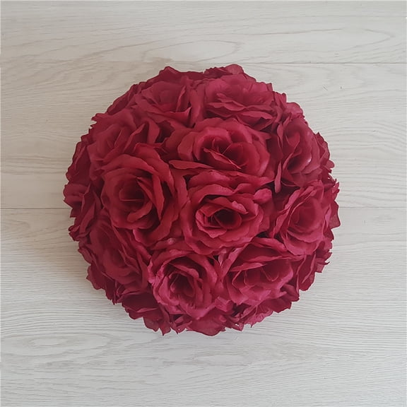 Artificial Rose Ball,15cm Lifelike Red Pomander with Vibrant Color,For Wedding Home Garden Centerpiece Decor,1PC,Red