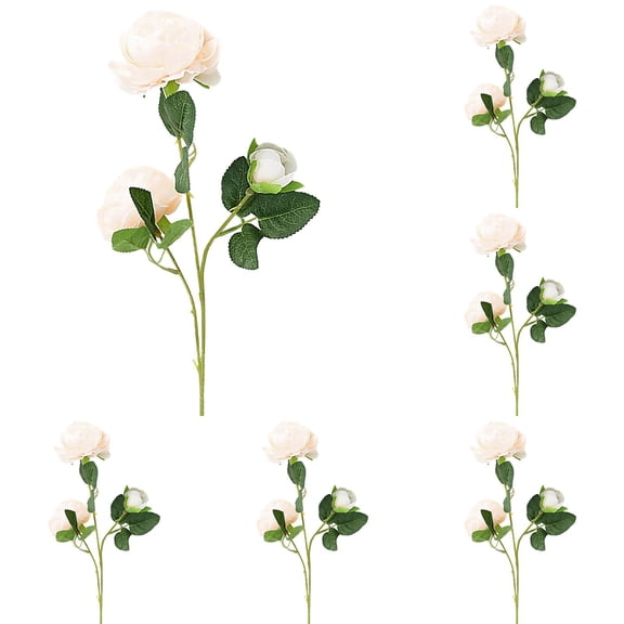 Artificial Rose Bouquet, 3-Head Realistic Fake Roses, Small Silk Flower Bunches for Home Decor, Wedding Party Centerpieces, Table Vase Decor for Desk Bathroom,5pc