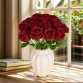 thumbnail image 1 of Artificial Rose Bouquet, Artificial Flowers with Stem for Wedding, Valentines Day Gifts, 1 of 6