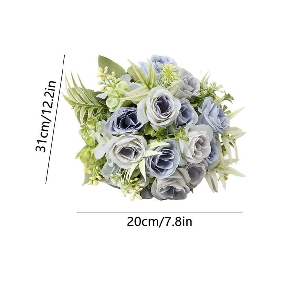 Artificial Rose Bouquet, Faux Flower Arrangement, Multicolor Simulated Rose Home Decoration for Living Room Bedroom Entrance, Waterproof Plastic Silk Fabric, Long-Lasting Desktop Accent