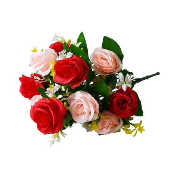 Flower R0se Artificial Rose Bouquet, Mixed Faux Rose Flower Arrangement for Vase ...