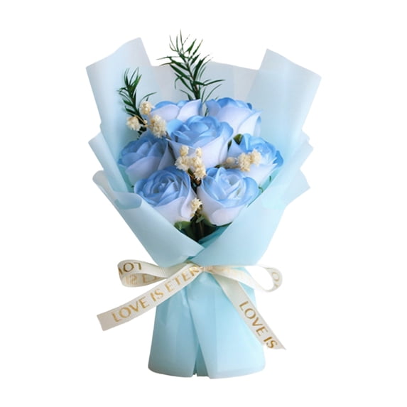 Artificial Rose Bouquet Plastic Realistic Long-lasting for Wedding Home Decor Gift