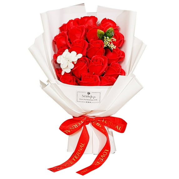 Artificial Rose Bouquet, Preserved Flowers Bouquet, Preserved Floral Gift Arrangement, Long Lasting Fake Rose Bouquet for Valentine's Day, Anniversary, Birthday Gifts for Women