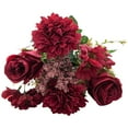 thumbnail image 1 of Artificial Rose Bouquet Red, Artificial Flowers Like Real Artificial Bouquet Artificial Roses Bouquet with Chrysanthemum Flowers for Centerpiece Table Wedding Home Decor, an Artificial Flower, 1 of 9