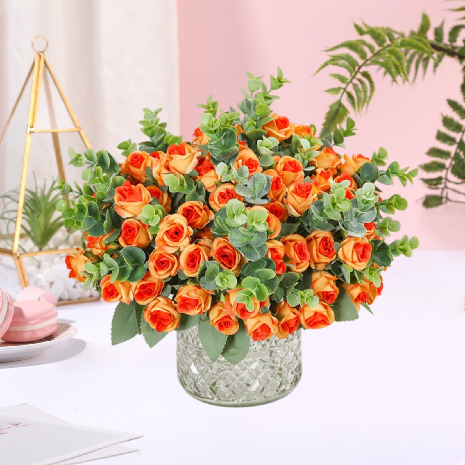 Barhoo fake flowers in vase on sale 945 potted artificial rose peony