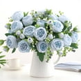 thumbnail image 1 of Artificial Rose Bouquet Silk Flower 30cm for Wedding Home Decoration Vase Centerpiece Party Office Floral Arrangement, 1 of 5