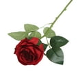 thumbnail image 1 of Artificial Rose Bouquet, Single Stem Silk Flowers for Home Decor, Champagne Faux Roses for Spring decor Wedding Centerpieces, Elegant Fake Flower Arrangement for Living Room Red, 21.6", 1 of 3