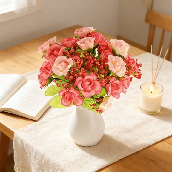 Artificial Rose Bouquet for Wedding Living Room Aesthetic Floral Arrangement Holiday Everyday Decor