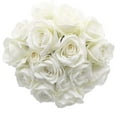 thumbnail image 1 of Artificial Rose in Bulk Wholesale 20pcs 10'' Velvet Silk Rose with Wire Stem Real Looking Fake Flower for Wedding Bridal Bouquet Home Décor Flower Wall Hair Flower Hat Trim (White), 1 of 5