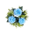 Artificial Rose Candle Flower Ring Wreath Silk Cloth Material
