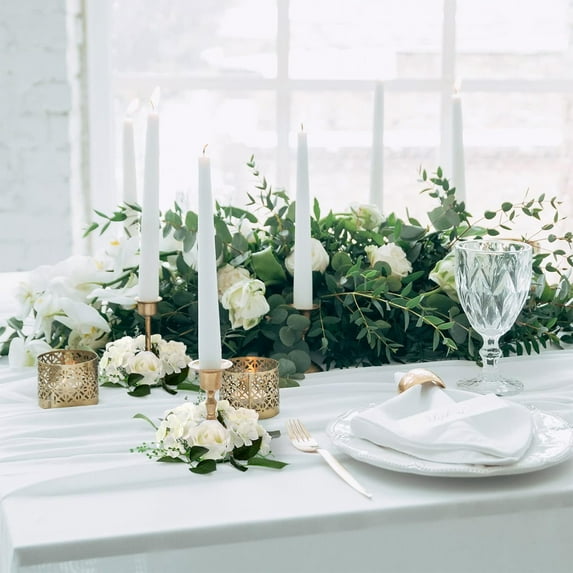 Artificial Rose Candle Rings for Festive Wedding Decor - Floral Candle Holder Rings for Centerpieces, Faux Rose Wreath for Party Home Table Decorations Romantic Candle Wreath