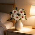 thumbnail image 1 of Artificial Rose and Floral Bouquet, Realistic Fake Flower Stems, Decorative Floral Picks for Wedding, Home and Hotel Arrangements, Beautiful Landscaping Ornaments for Indoor Decoration, 11in, White, 1 of 6