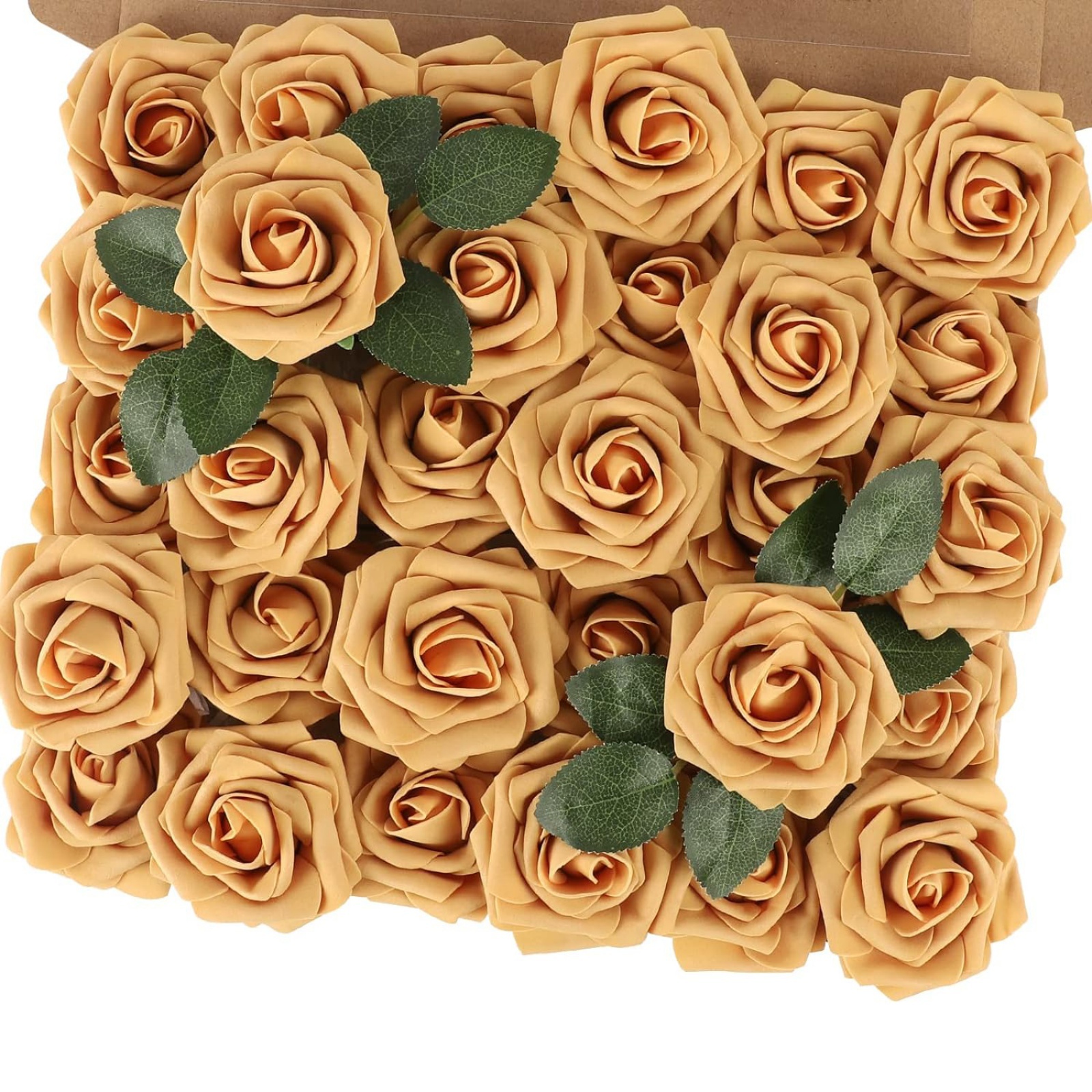 Artificial Rose Flower , 25pcs Real Looking Fake Roses w/Stem for DIY ...