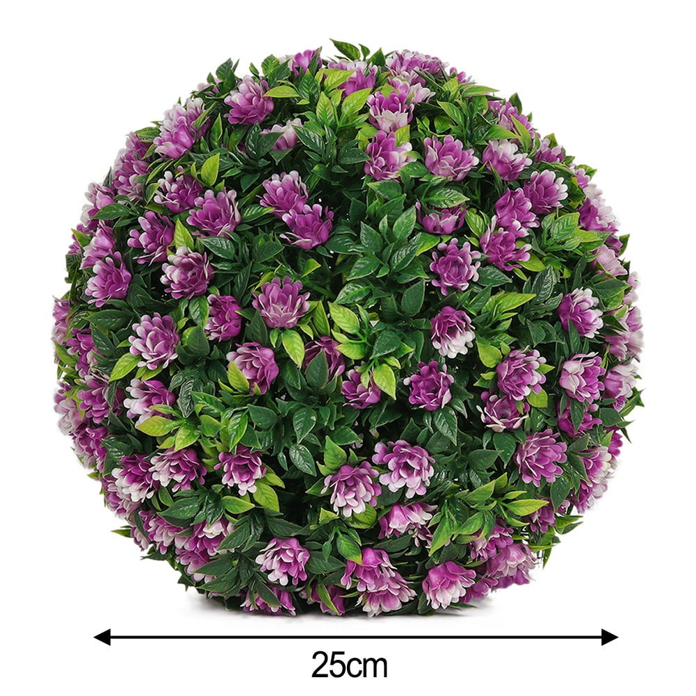 Artificial Rose Flower Balls Topiary Hanging Garden Basket Plant UV