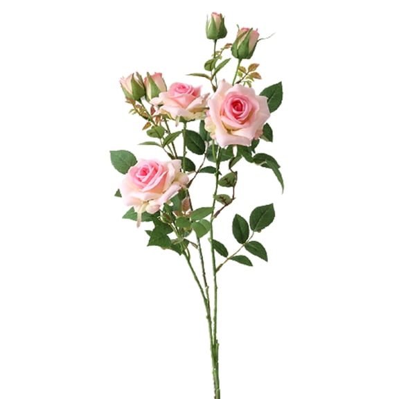 Artificial Rose Flower Bouquet,Faux Roses Bouquet Fake Flower with 3 Branch 7 Heads Arrangement for Wedding Party Home Office Restaurant Decoration