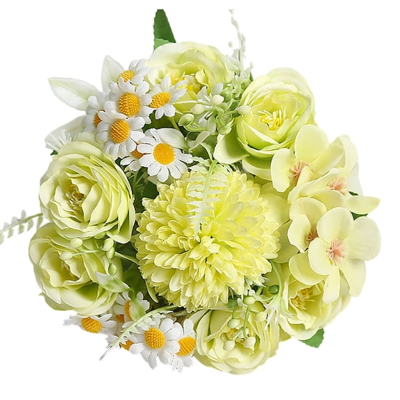 Artificial Rose Flower Bouquet - Luxury Silk Fake Flowers Arrangement for Home Table Centerpiece Wedding Decor