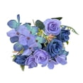thumbnail image 1 of Artificial Rose Flower Bouquet, Oimcto Small Bunch of Faux Flowers for Wedding Decoration, Home Decor and Flower Props, No Watering, Long-Lasting, Blue, 1 of 5