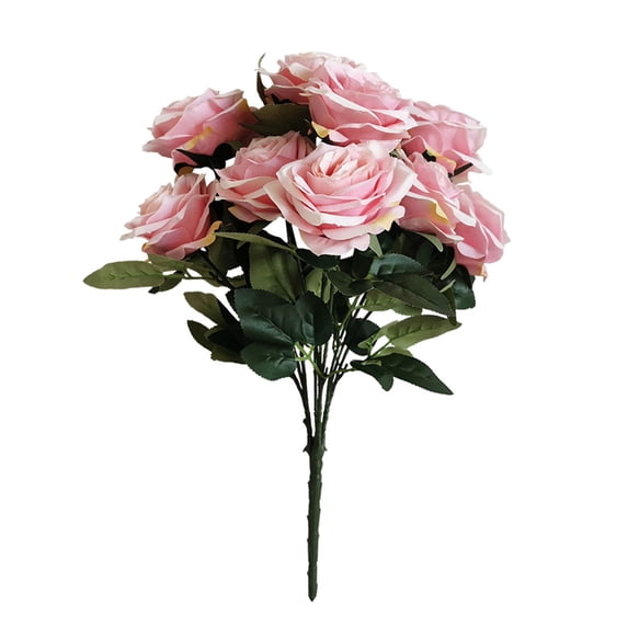 Artificial Rose Flower Bouquet Simulation Rose Home Office Decor Wedding Flower Bouquet dark purple pink
