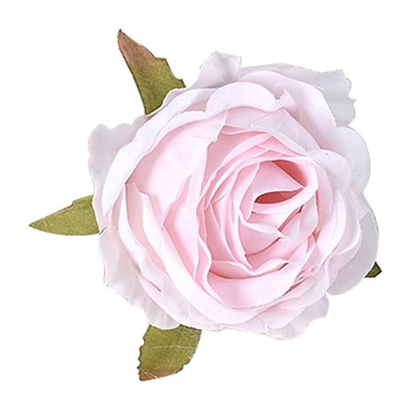 Artificial Rose Flower Head for DIY Corsage and Hairpin, 1 Piece Fake Silk Bloom for Wedding Bouquet and Centerpiece, Realistic Rose for Floral Arrangement, White A