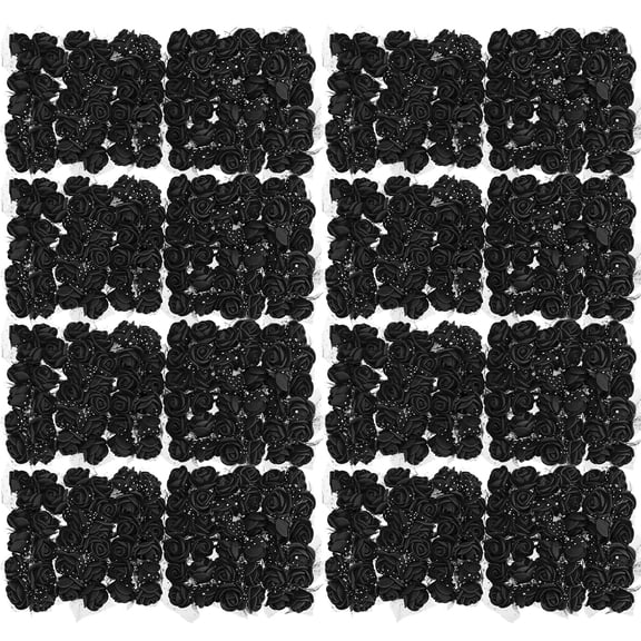 Uxcell Artificial Rose Flower Heads Black Mini Faux Flowers 0.8"-1" 288Pcs