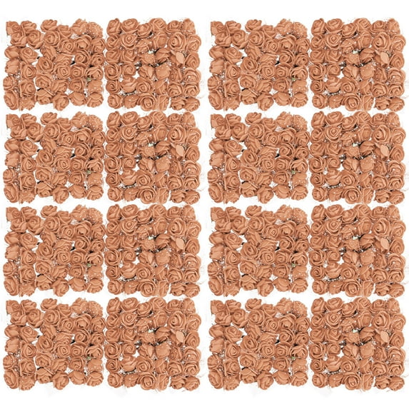 Uxcell Artificial Rose Flower Heads Brown Mini Faux Flowers 0.8"-1" 288Pcs
