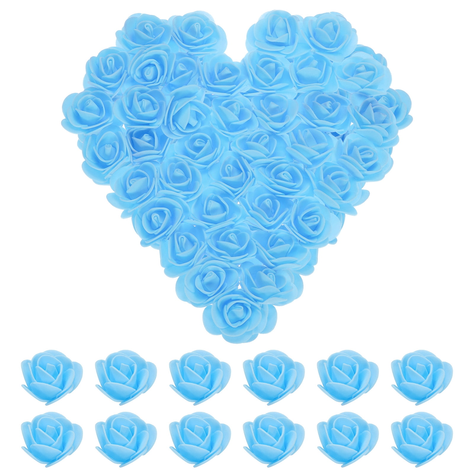 MECCANIXITY Artificial Rose Flower Heads - 72-Pack White Mini Faux Flowers For Wedding & Craft Decor