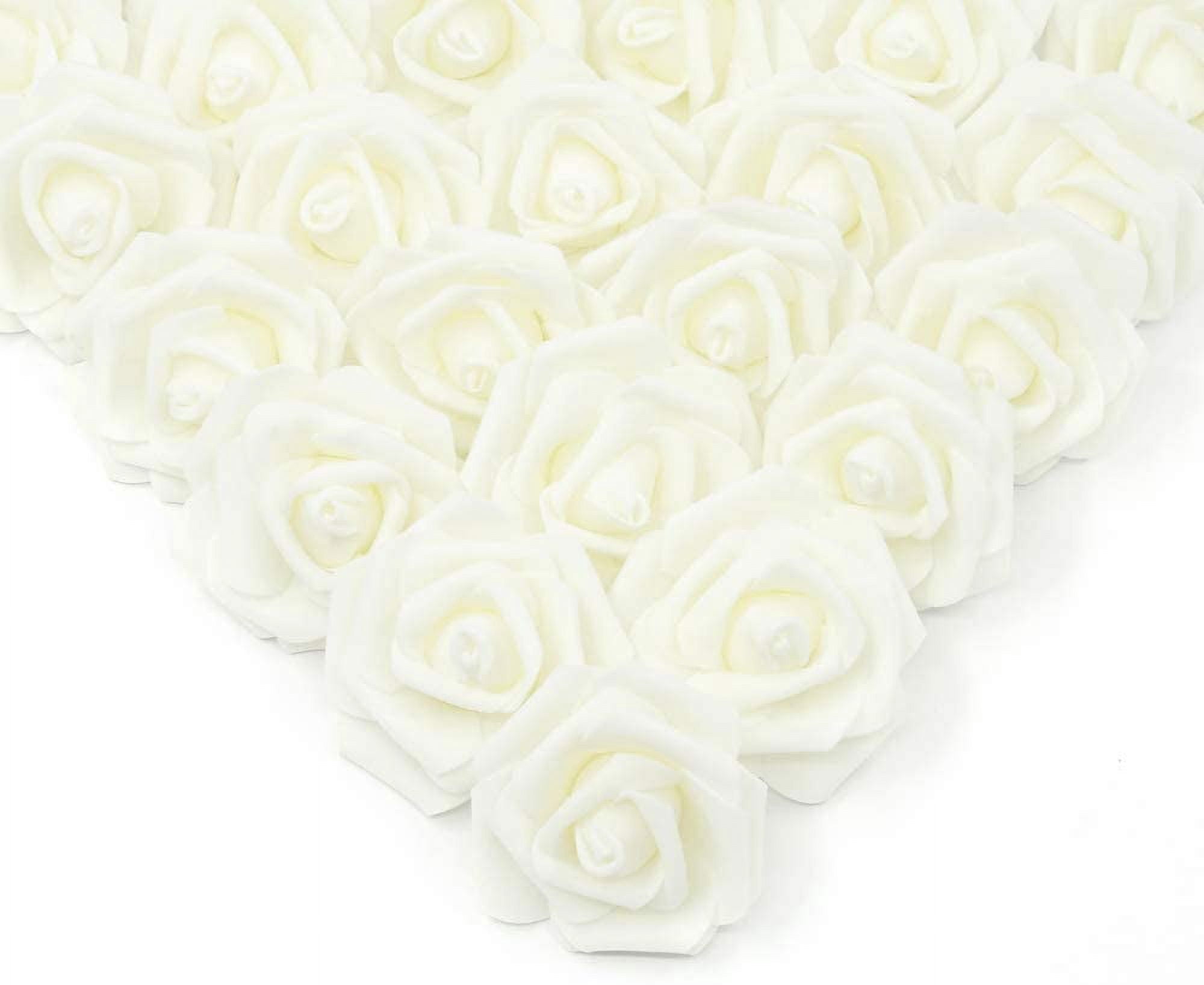 Artificial Rose Flower Heads, Real Looking Ivory White Foam Fake Roses ...