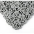 thumbnail image 1 of Artificial Rose Flower Heads, Real Looking Silver Gray Foam Fake Roses for DIY Wedding Baby Shower Centerpieces Arrangements Party Tables Home Decorations (Silver Gray, Stemless), 1 of 5