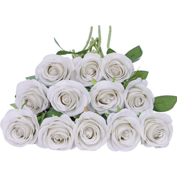 Artificial Rose Flower Lavender Rose Flower with Long Stem Silk Roses Bouquet for Wedding Bridal Shower Party Home Decoration