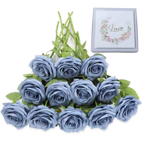 Artificial Rose Flower Lilac Flowers Lilac Roses Purple Rose Flowers Silk Flowers with Long Stem Silk Roses Bouquet for Wedding Bridal Shower Party Home Decoration