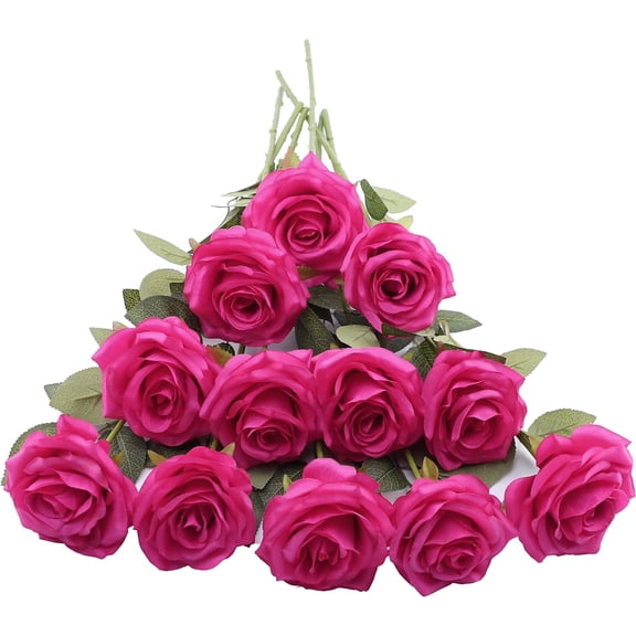 Artificial Rose Flower Lilac Flowers Lilac Roses Purple Rose Flowers Silk Flowers with Long Stem Silk Roses Bouquet for Wedding Bridal Shower Party Home Decoration