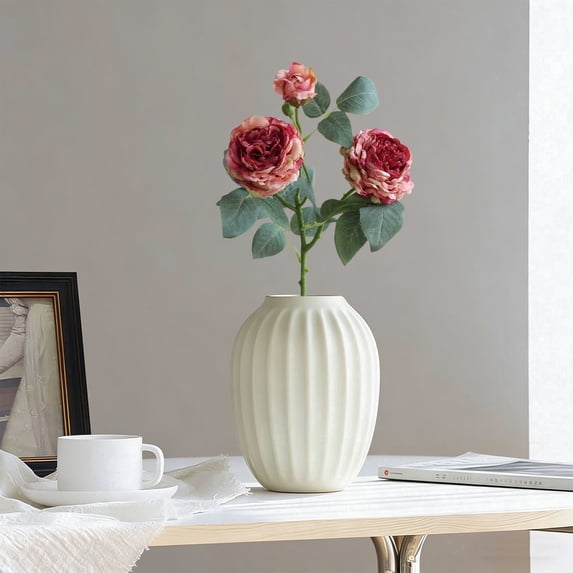 Artificial Rose Flower Stem for Home Decor – Velvet Petals, Long Stem Fake Flowers for Living Room, Table Centerpiece, Wedding Arrangements, and Photography Props