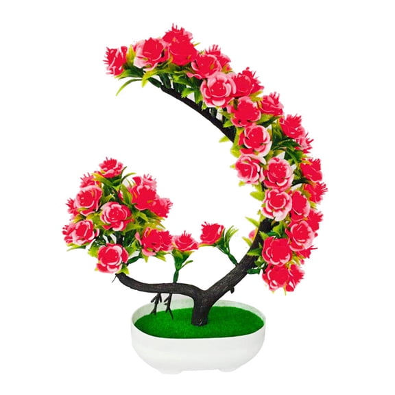 Artificial Rose Flower Tree Plant Potted Bonsai Garden Party Table Decoration