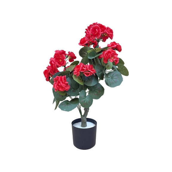 Artificial Rose Flower Trees Faux Rose Tree with Green Leaves for Living Room Office Home Outdoor Indoor Decor Red