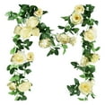 thumbnail image 1 of Artificial Rose Flower Vine Silk Flower White, Artificial Vine Flowers Plants Artificial Flower Flowers Vine Garlands Hanging for Wedding Garden Wall Decoration Flowers Wedding Garden Decor, 1 of 9