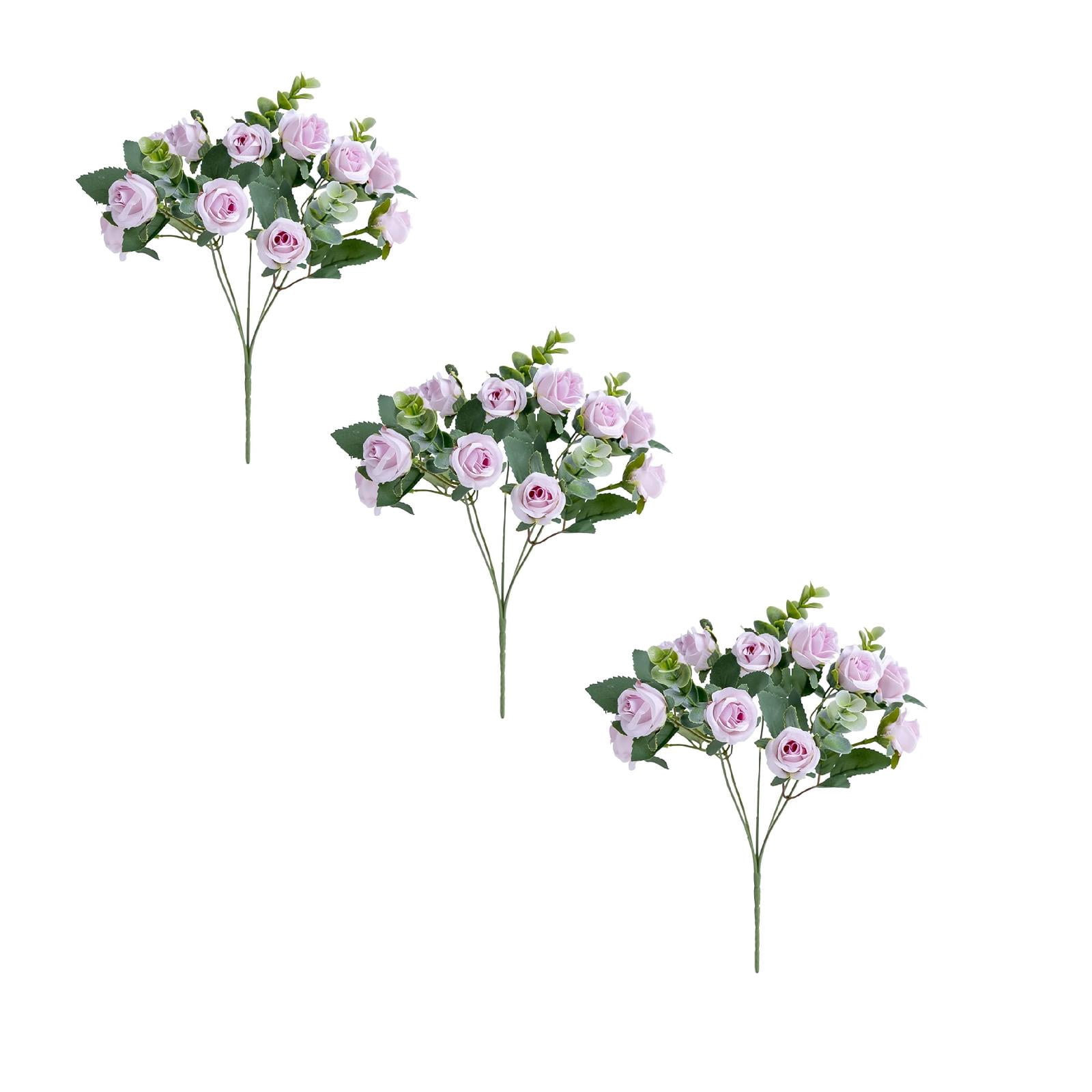 Artificial Rose Flowers 3pcs, 11.8 Inch Long Stem Silk Roses with 33 ...
