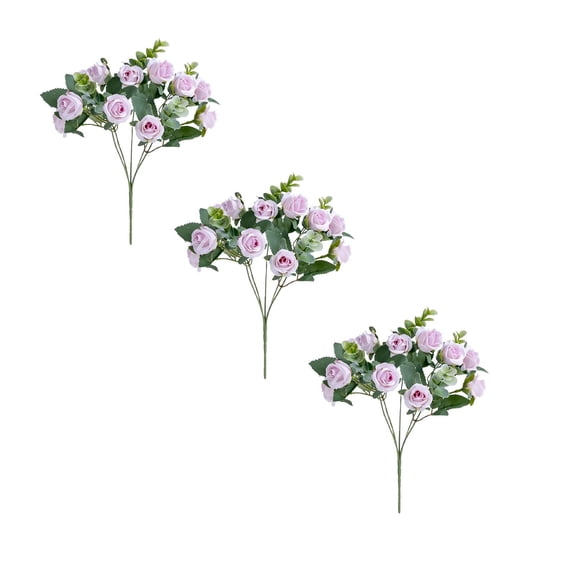 Artificial Rose Flowers 3pcs, 11.8 Inch Long Stem Silk Roses with 33 Blooms for Wedding Bouquets, DIY Bridal Centerpieces, Home Decor, and Vase Arrangements