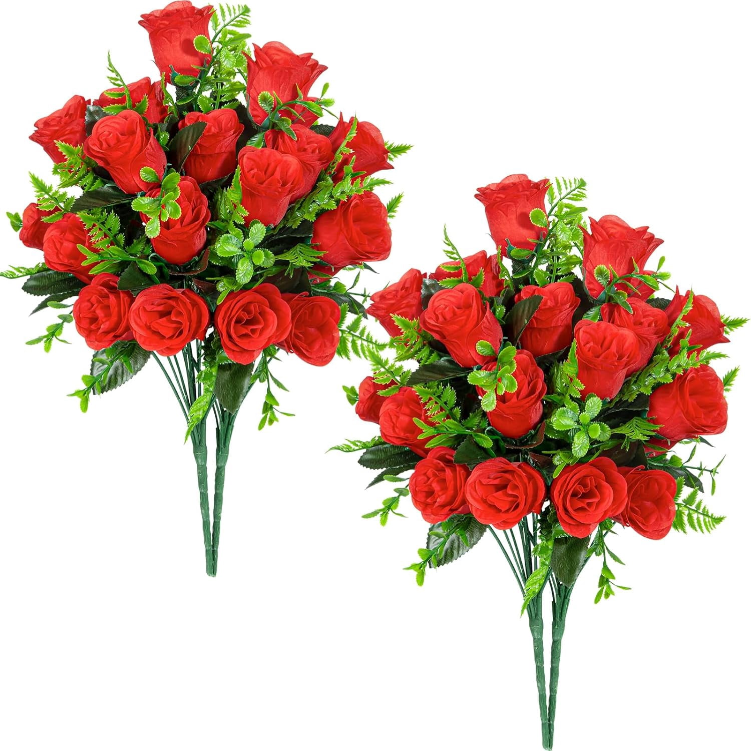 Artificial Rose Flowers - 4Bouquets Realistic Fake Silk Roses for ...