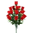 thumbnail image 1 of Artificial Rose Flowers Bouquet, 19.3" Realistic Silk Rose Fake Flowers for Wedding Home Centerpieces Party Cemetery Grave Decoration (1pc), 1 of 7