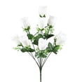 thumbnail image 1 of Artificial Rose Flowers Bouquet, Realistic Silk Rose, Fake Flowers for Wedding Home Centerpieces Valentine's Day Party Cemetery Grave Decoration, 1 Pcs, 17 Inches, 1 of 7